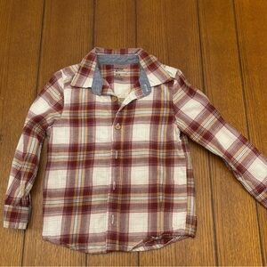 OshKosh B'gosh Red and White Plaid Button Down Shirt